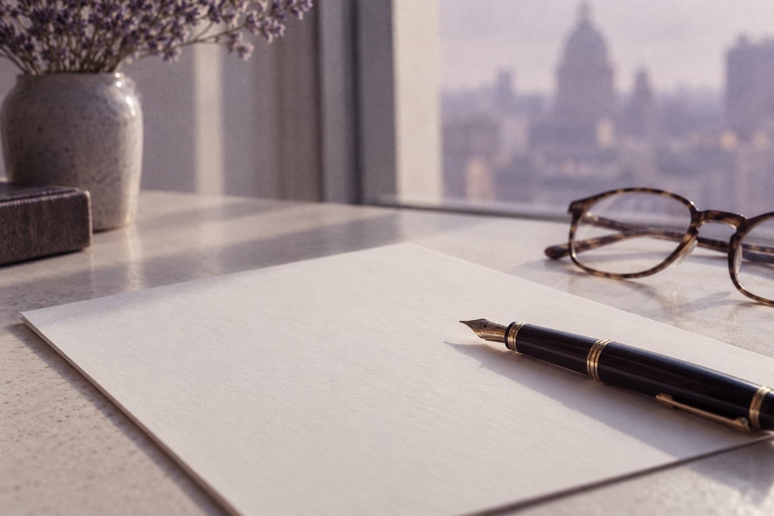 Fountain pen resting on an agreement document — signing up to buy MVA leads on a month-to-month basis
