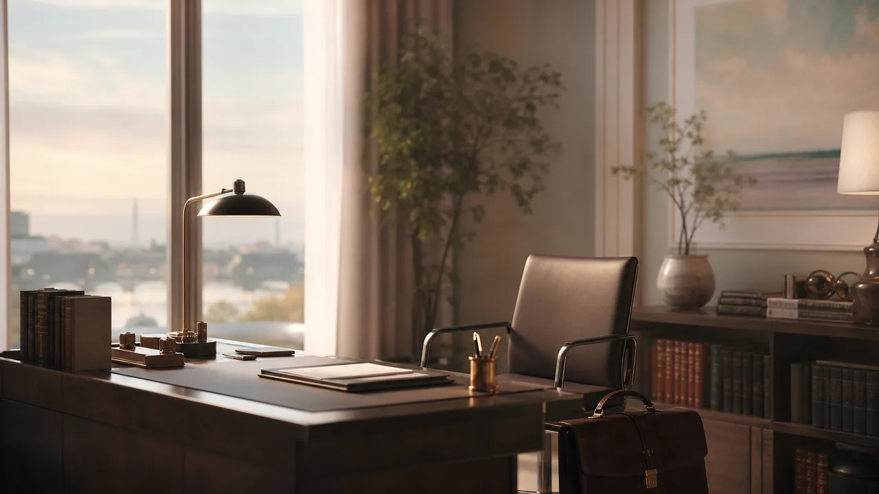 An attorney reviewing case files at a desk, ready for incoming motor vehicle accident lead calls